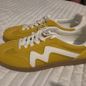 Madden Girl Yellow and White Sneakers